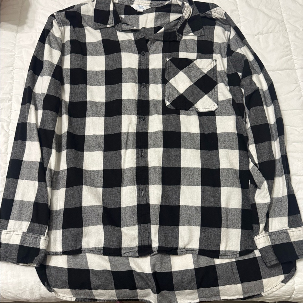 Time and Tru Monochrome Plaid Shirt